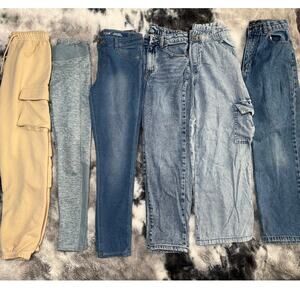 6 Pairs Girls Pants Jeans Girls 8-10 Bundle Lot
